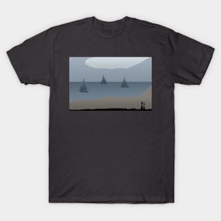 Father And Son Walk The Beach T-Shirt